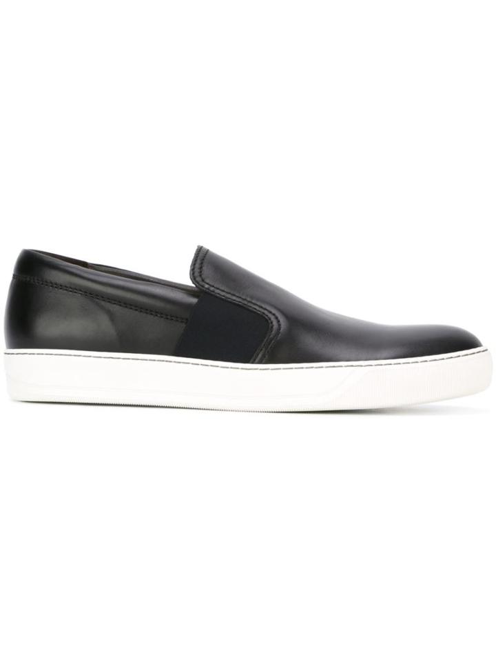 Lanvin Pull-on Slip-on Sneakers, Men's, Size: 8, Black, Leather/rubber