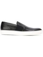 Lanvin Pull-on Slip-on Sneakers, Men's, Size: 8, Black, Leather/rubber