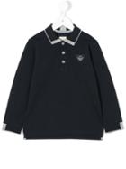 Armani Junior - Patch Longsleeved Polo Shirt - Kids - Cotton - 7 Yrs, Black