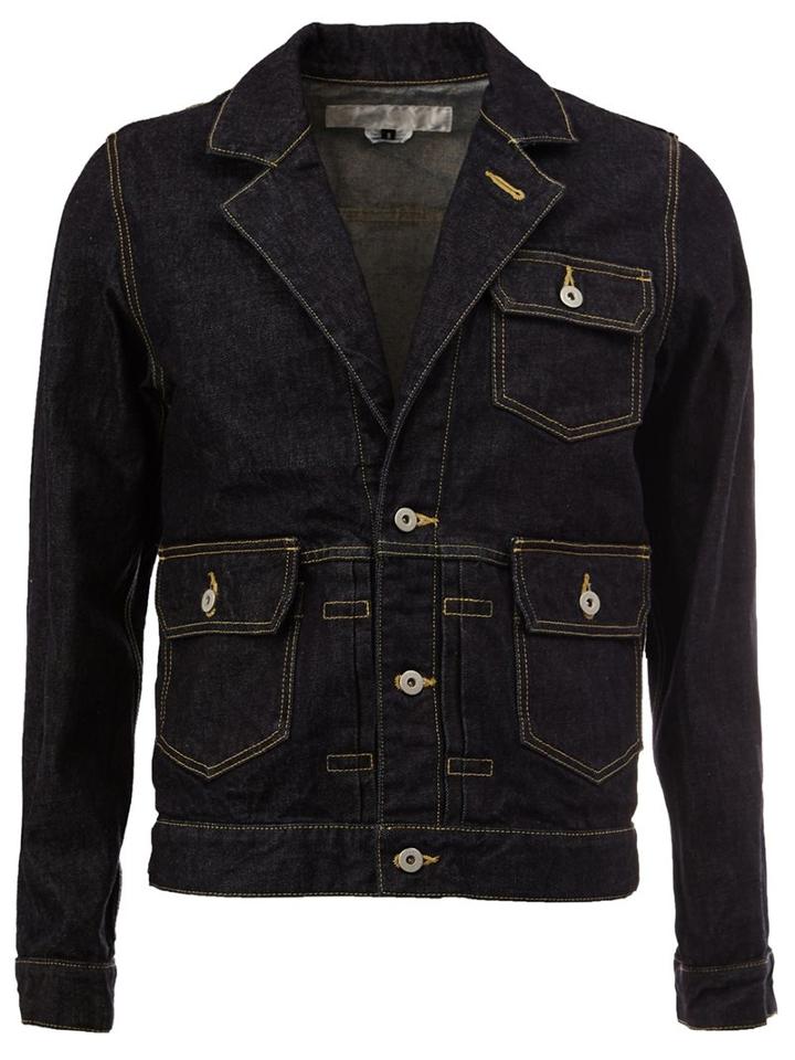 Ganryu Comme Des Garcons Multi-pocket Denim Jacket, Men's, Size: Large, Blue, Cotton