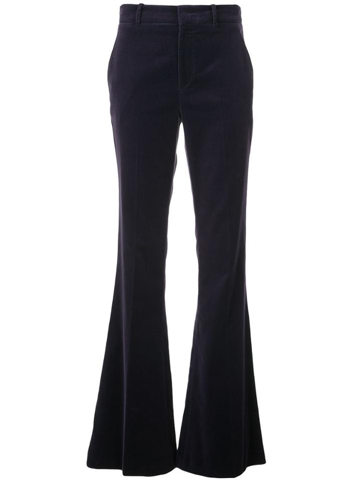 Gucci Flared Velvet Trousers - Purple