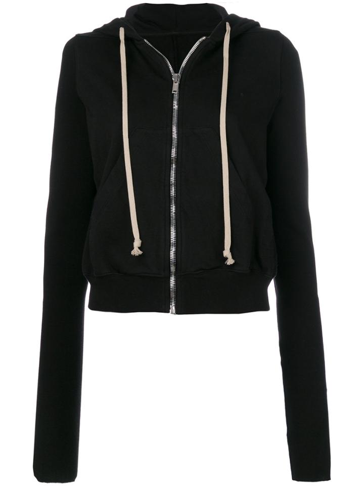 Rick Owens Drkshdw Zipped Drawstring Hoodie - Black