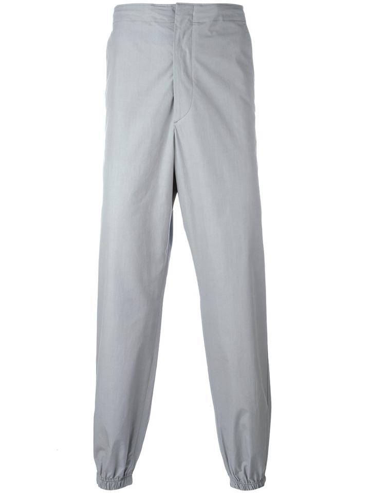Jil Sander Gathered Ankle Trousers, Men's, Size: 44, Grey, Cotton