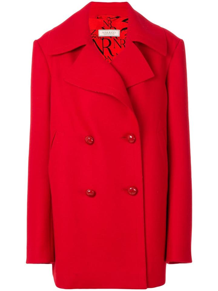 Nina Ricci Oversized Peacoat - Red