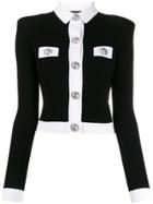 Balmain Buttoned-up Cropped Cardigan - Black