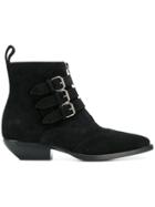 Saint Laurent Buckled Ankle Boots - Black