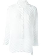 Pleated Shirt, Women's, White, Polyester, Issey Miyake Cauliflower