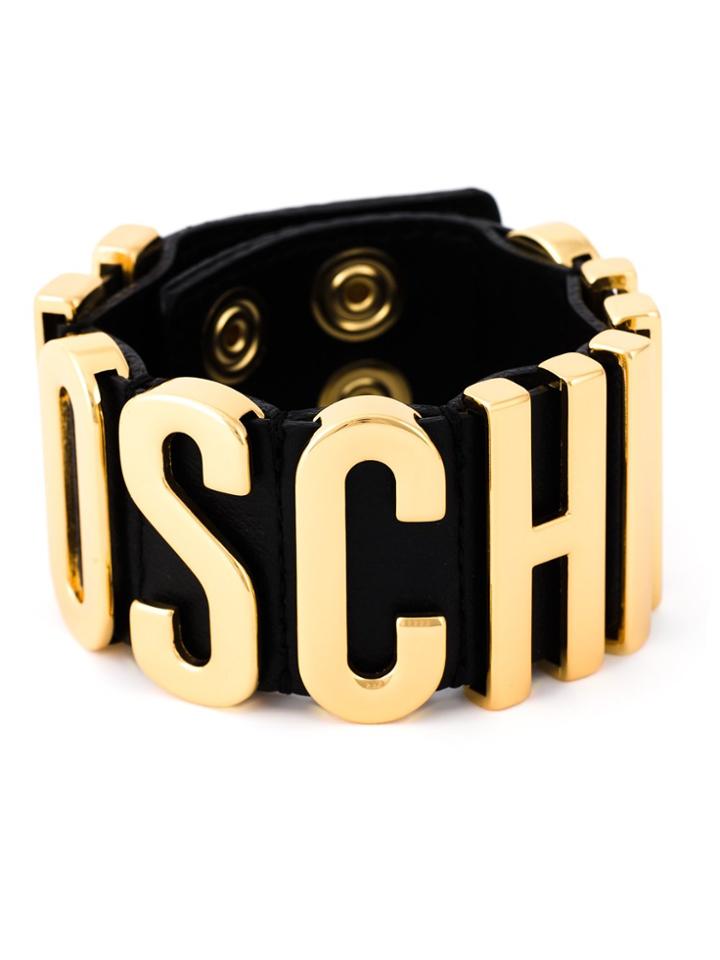 Moschino Logo Plaque Cuff - Black