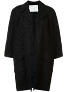 Adam Lippes Three-quarter Sleeve Coat, Women's, Size: Small, Black, Cotton
