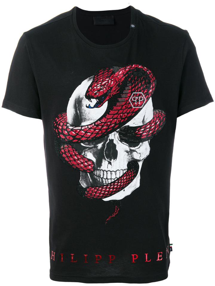 Philipp Plein Strass Snake T-shirt - Black