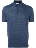 Brunello Cucinelli Shortsleeved Polo Shirt, Men's, Size: 54, Blue, Linen/flax/cotton
