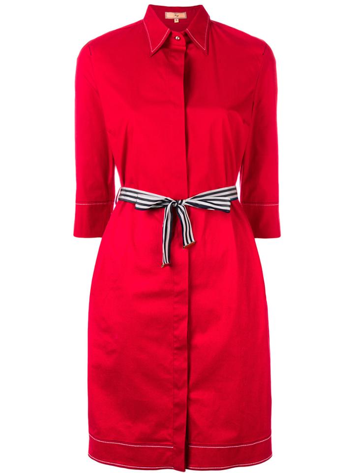 Fay Fitted Waist Dress - Red