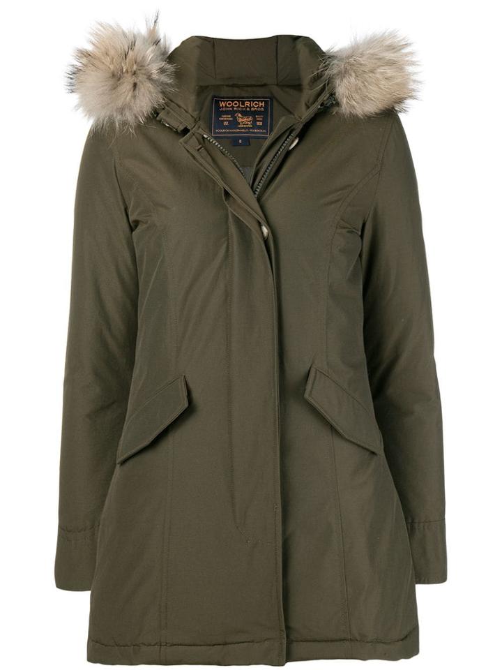 Woolrich Fur Trimmed Parka Coat - Green