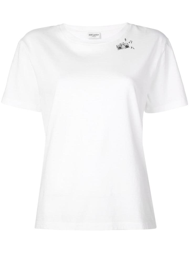 Saint Laurent Boombox Print T-shirt - White