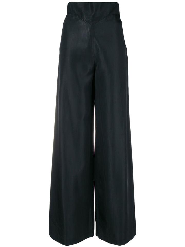 William Vintage Wide Leg Tailored Trousers - Black