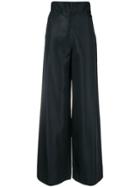 William Vintage Wide Leg Tailored Trousers - Black