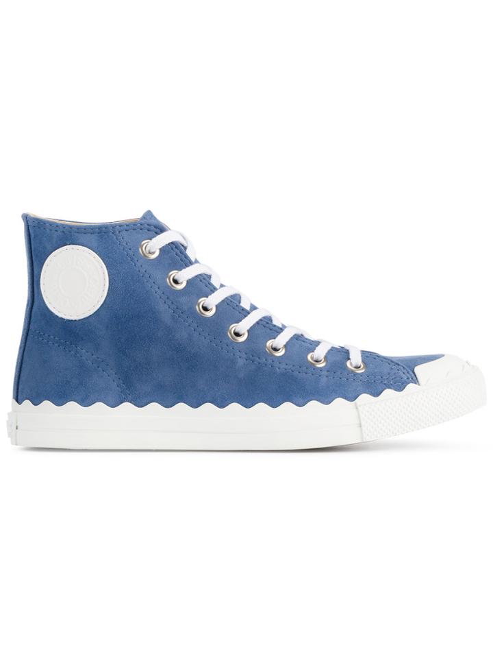Chloé Blue Suede Kyle Hi Top Sneakers
