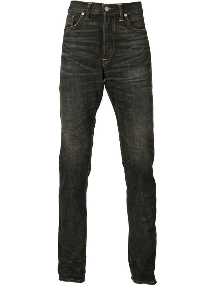 Rrl Slim Narrow Jeans, Men's, Size: 33, Grey, Cotton
