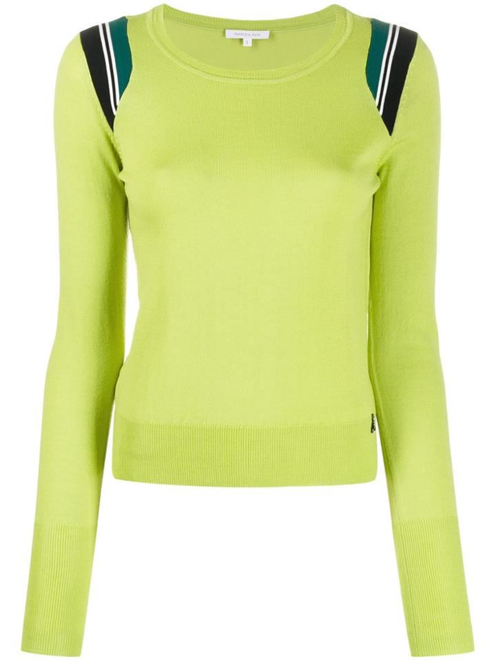 Patrizia Pepe Fitted Band-detail Pullover - Green