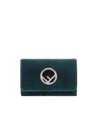 Fendi Green Wallet On Chain Mini Velvet Bag