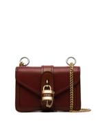 Chloé Red Aby Lock Leather Mini Bag - Brown