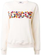 Msgm Flower Applique Sweatshirt, Women's, Size: Xs, Nude/neutrals, Cotton