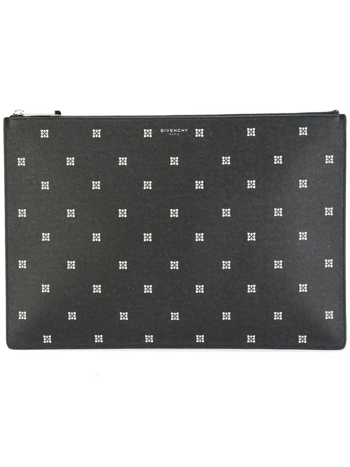 Givenchy Large Milano Iconic Printed Pouch, Adult Unisex, Black, Cotton/polyester/polyurethane