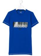 Armani Junior Printed Logo T-shirt - Blue