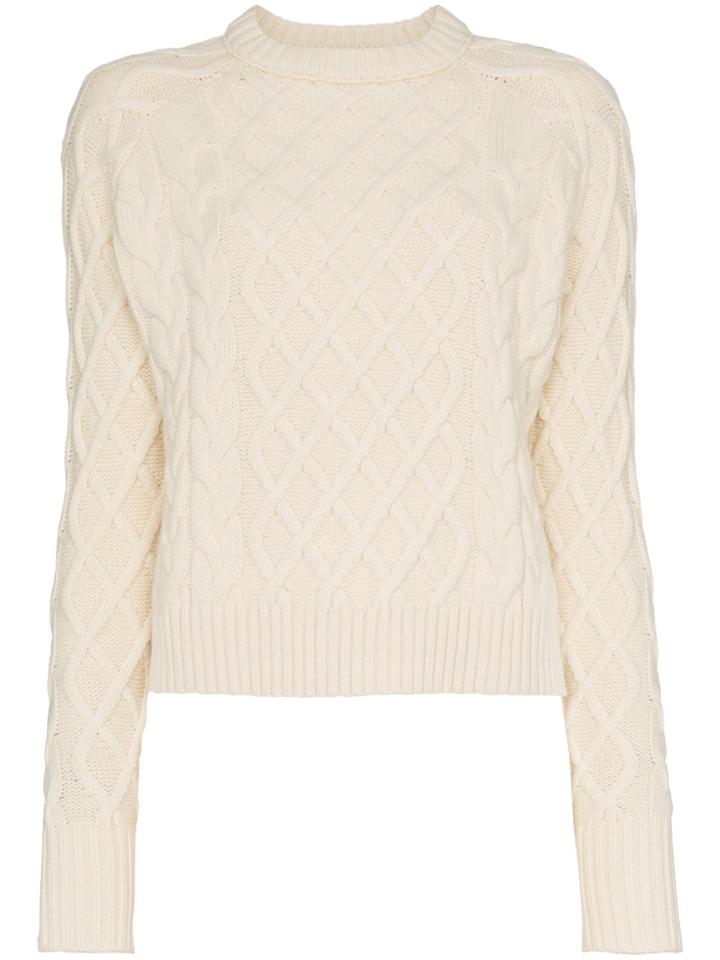 Rejina Pyo Wool Yak-cashmere Blend Cable Knit Sweater - White