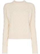 Rejina Pyo Wool Yak-cashmere Blend Cable Knit Sweater - White