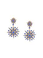 Oscar De La Renta Star Pendant Earrings - Blue