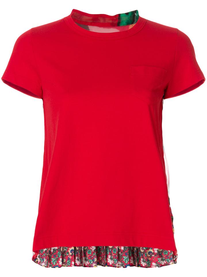 Sacai Panelled T-shirt - Red