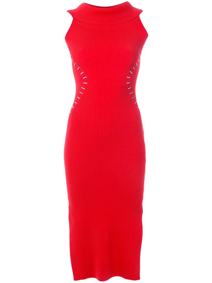 Mugler Fitted Dress - Red