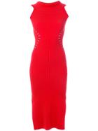 Mugler Fitted Dress - Red
