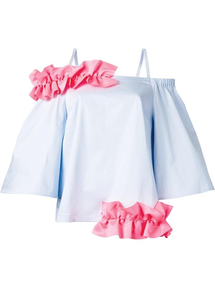 Paskal Ruffled Trim Blouse - Blue
