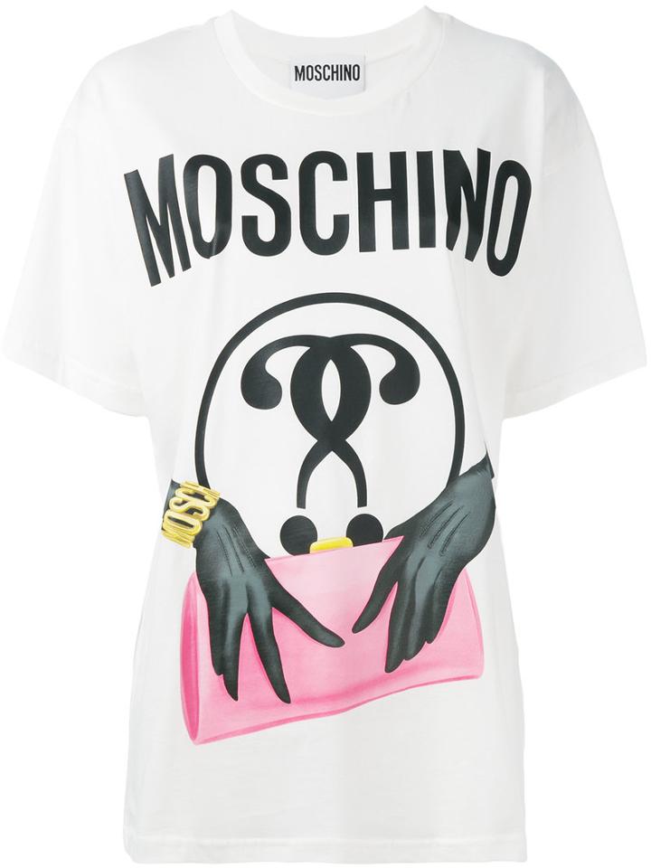 Moschino Oversized T-shirt, Women's, Size: Small, White, Cotton