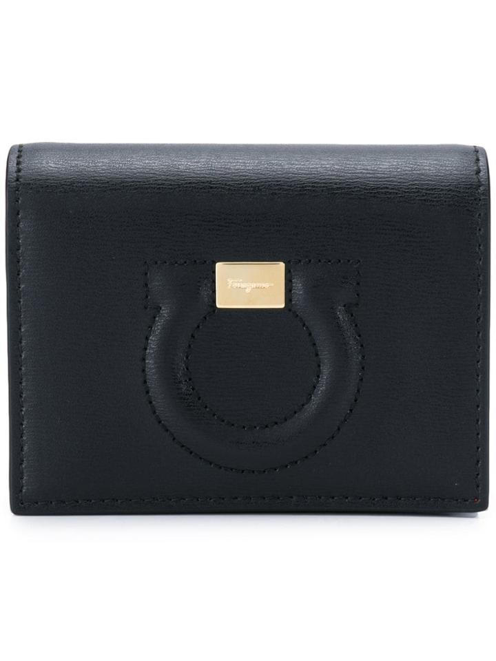 Salvatore Ferragamo Gancio City Foldover Wallet - Black