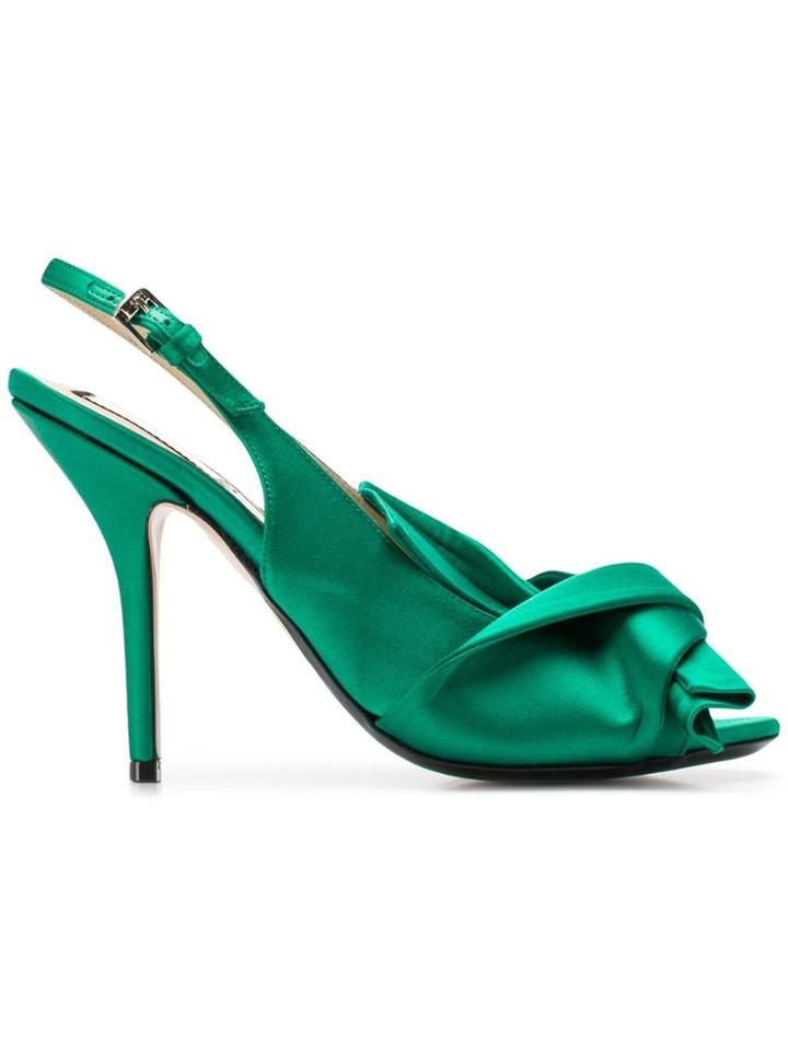 No21 Knot-detail Slingback Pumps - Green