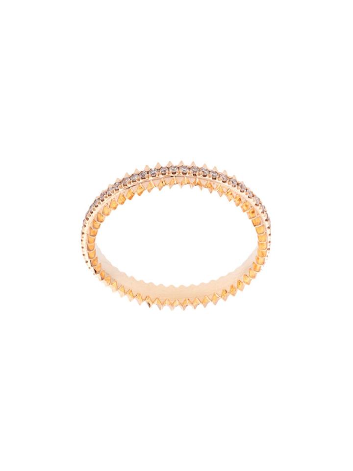 Eva Fehren Thin Embellished Ring - Metallic