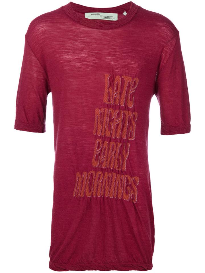 Off-white Art Dad Printed T-shirt - Red