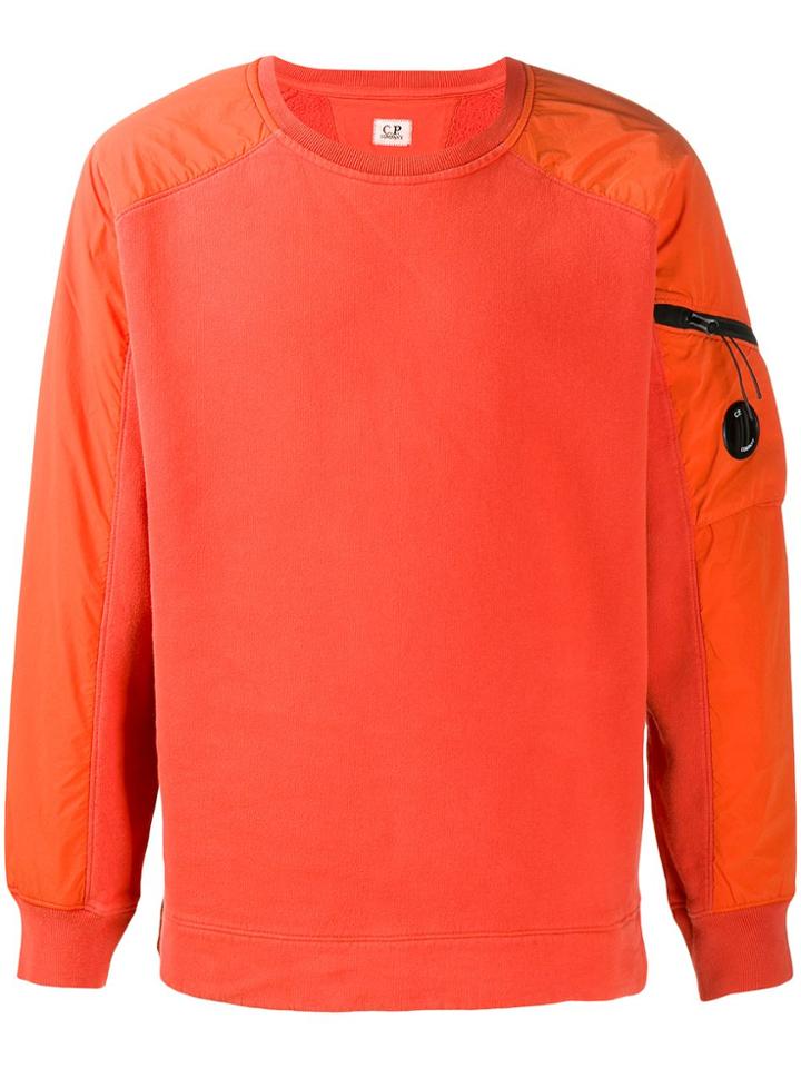 Cp Company Lens Detail Crew-neck Sweatshirt - Orange