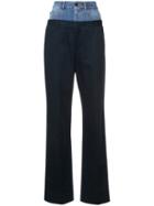 Maison Margiela - Double Waisted Trousers - Women - Cotton - 42, Blue, Cotton