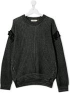 Andorine Teen Fringe-trimmed Ribbed Jumper - Black