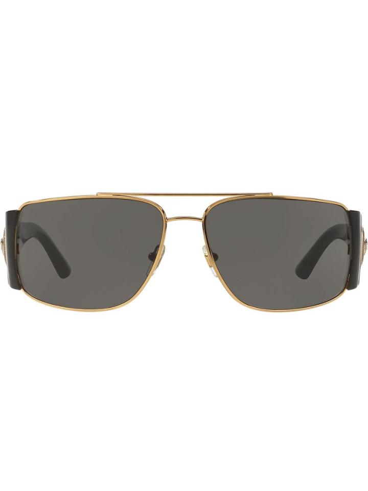 Versace Eyewear Wide Arm Aviators - Black