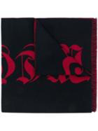 Alexander Mcqueen Gothic Logo Scarf - Black
