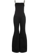 Aleksandre Akhalkatsishvili Chain Strap Flared Cotton Jumpsuit - Black