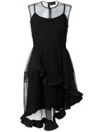 Simone Rocha Asymmetric Beaded Full Dress, Women's, Size: 8, Black, Nylon/polyamide/polyester/spandex/elastane