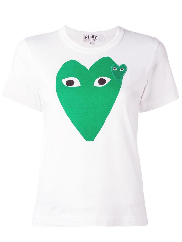 Comme Des Garçons Play - Logo Print T-shirt - Women - Cotton - L, Women's, White, Cotton