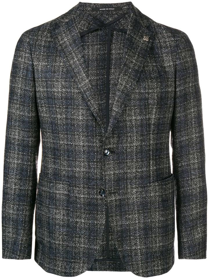 Tagliatore Checked Print Jacket - Blue