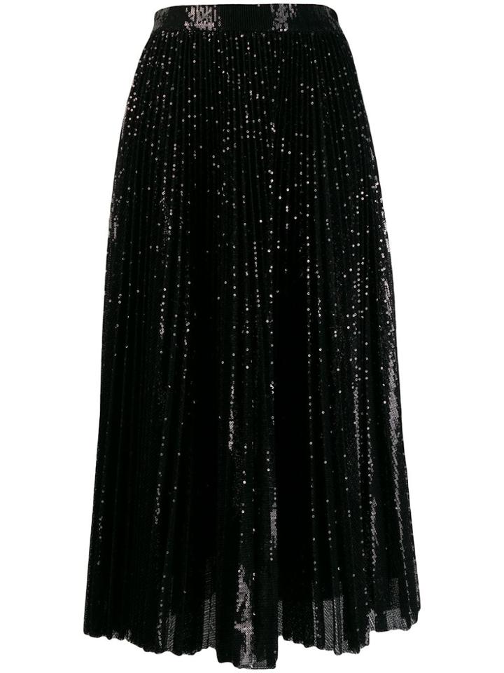 Msgm Sequined Midi Skirt - Black